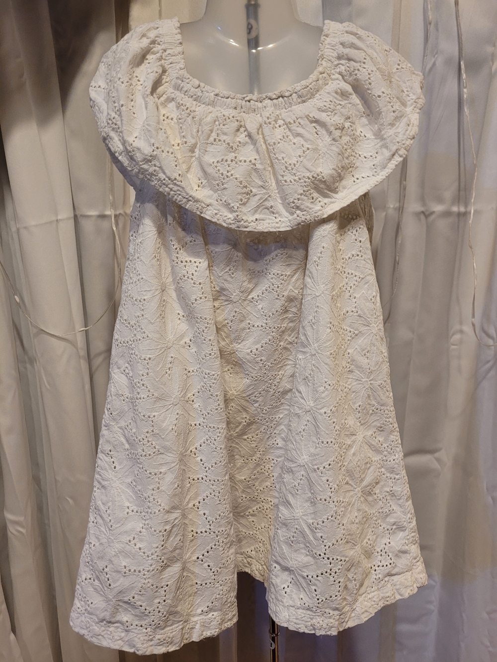 Cat & Jack White Eyelet Off-Shoulder Girls Dress